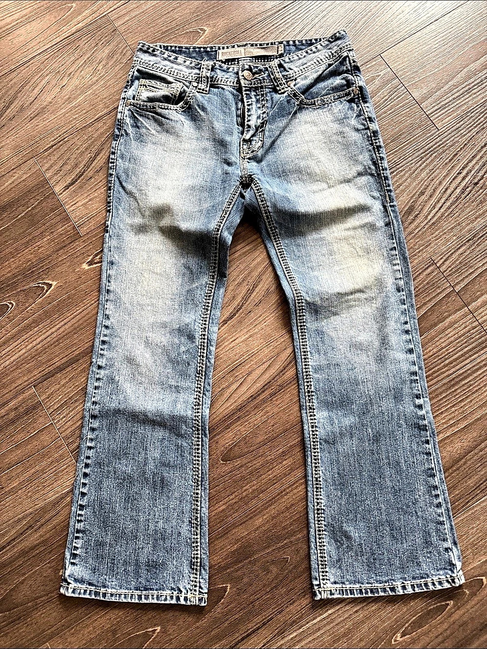 Rock and Roll. Men's Blue Straight Leg Jeans